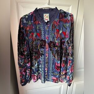 Johnny Was Multicolor Embroidered Blouse